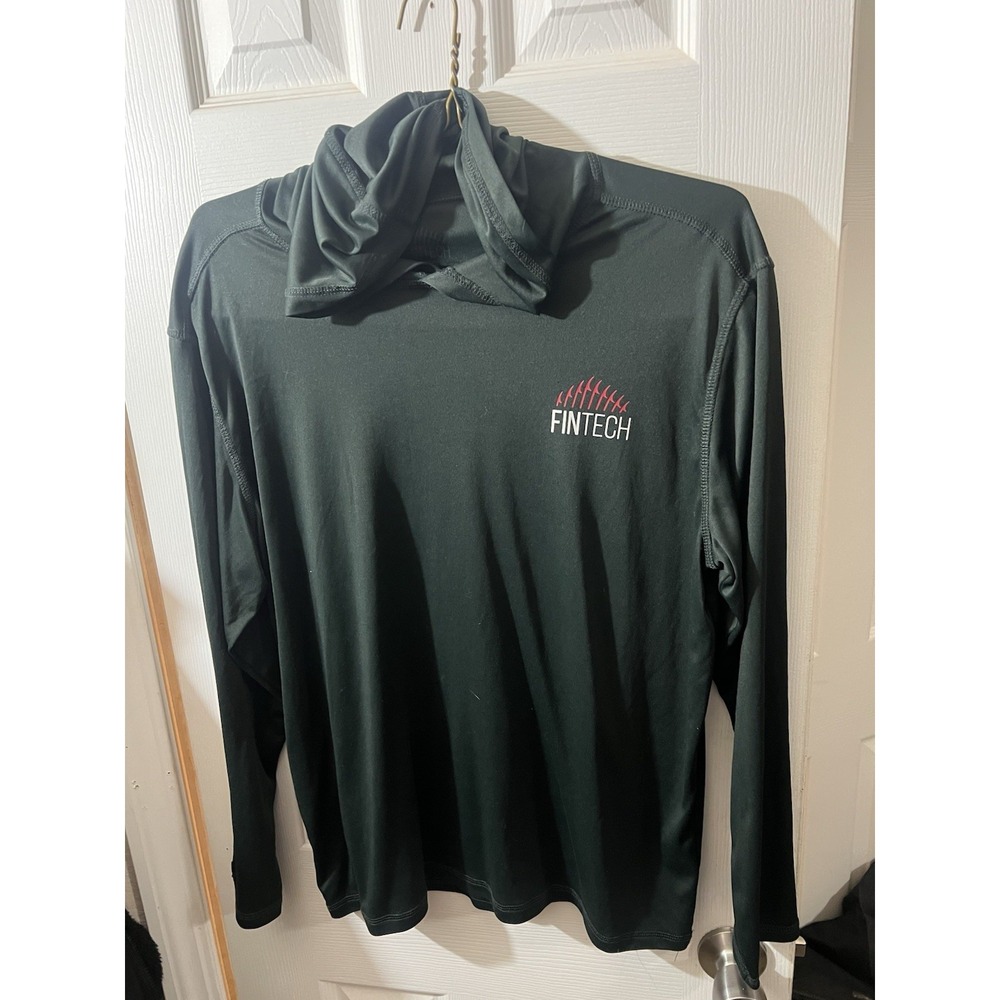 Fintech Hoodie Mens L Black UPF 50 Sun Defender Fishing American Eagle Angler